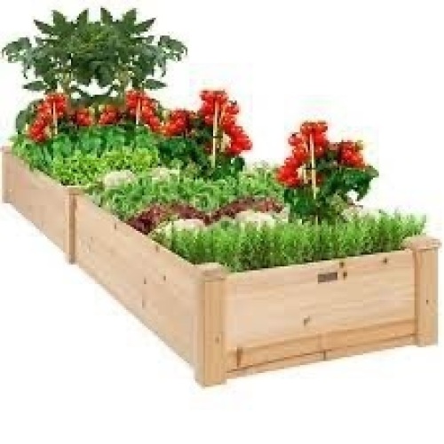 8x2ft Wooden Raised Garden Bed Planter for Garden, Lawn, Yard - Lot 1300