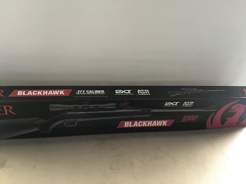 Rueger Blackhawk .177 Barrel Pellet Air Rifle, 1200, With Scope, Black, Like New, Retail - $130 - Lot 7