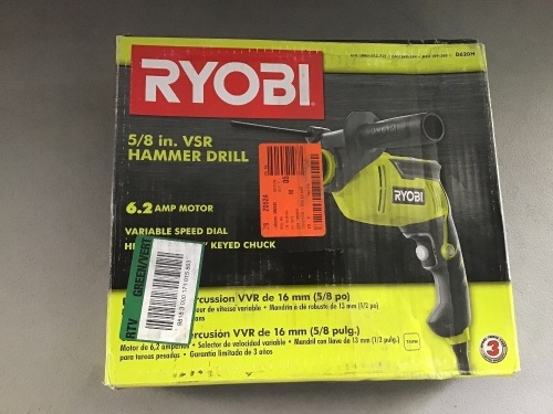 Ryobi 5/8" VSR Hammer Drill, New, Retail - $70 - Lot 39