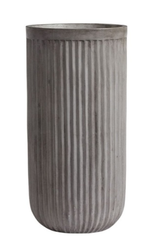 Pottery Bar Concrete Fluted Planter, Grey, 15.75" Diamx31.5"H, Like New, Retail - $249.99 - Lot 43