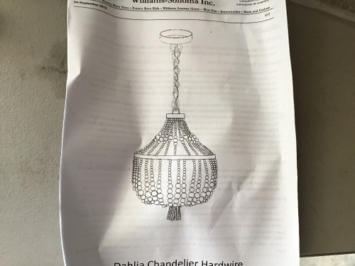 Pottery Barn Dablia Chandelier, Like New, Retail - $299 - Lot 58