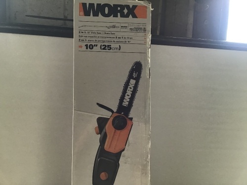 Worx 2-in-1 10" Pole Saw/Chain Saw, Like New, Retail - $192.67 - Lot 69