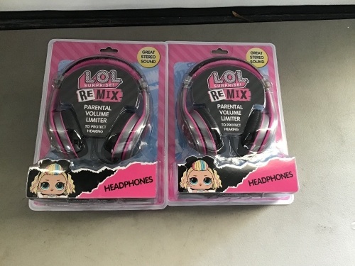 LOL Surprise Remix Headphones, LOT of 2, New, Retail - $17.99 Each - Lot 104