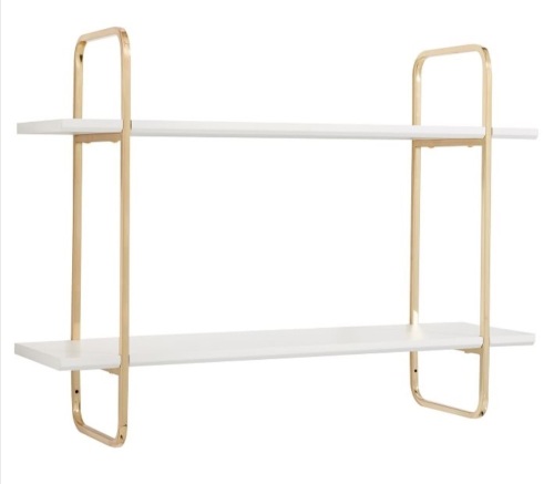 Pottery Barn, Metallic Trim, Multi-Level Wall Shelves, Like New, Retail - $199 - Lot 113