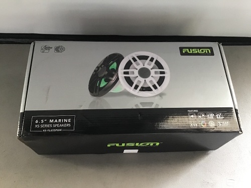 Fushion, 6.5" Marine XS Series Speakers, XS-FL655PGW, Like New, Retail - $210 - Lot 126