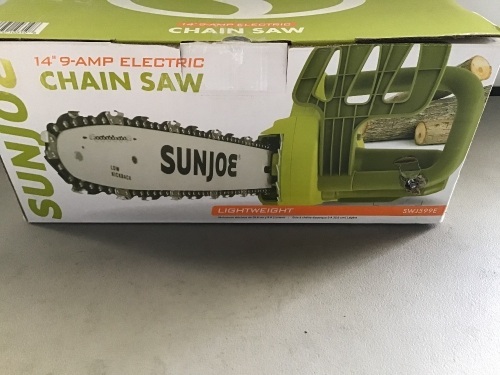 Sunjoe, 14" 9-amp, Electric Chain Saw, Like New, Retail - $43.97 - Lot 129