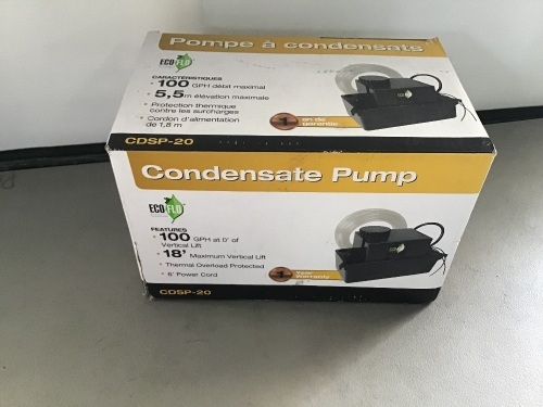 Eco-Flo, Condensate Pump, CDSP-20, Like New, Retail - $66 - Lot 134