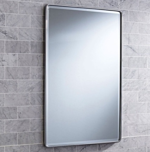 Pottery Barn, Chrome Vintage Rounded Rectangular Recessed Medicine Cabinet, 17x27 Like New Retail - $349 - Lot 152