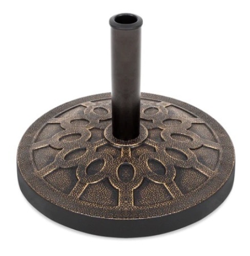 18in Round Patio Umbrella Base Stand w/ Rustic Finish, Appears New - Lot 200