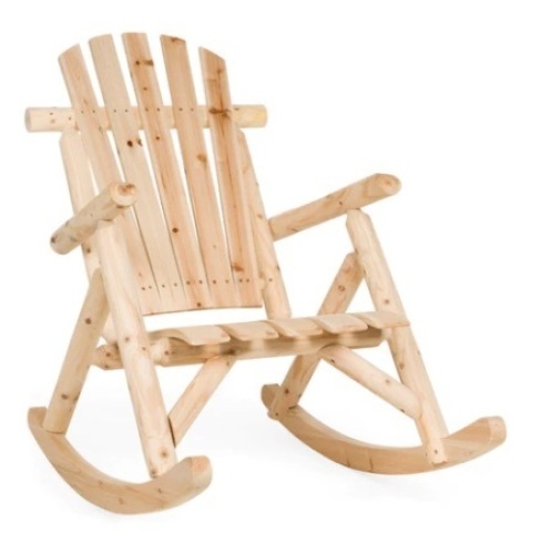 Rocking Wood Adirondack Chair Accent Furniture w/ Natural Finish, Appears New - Lot 201
