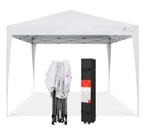 Outdoor Portable Pop Up Canopy Tent w/ Carrying Case, 10x10ft, White - Lot 219