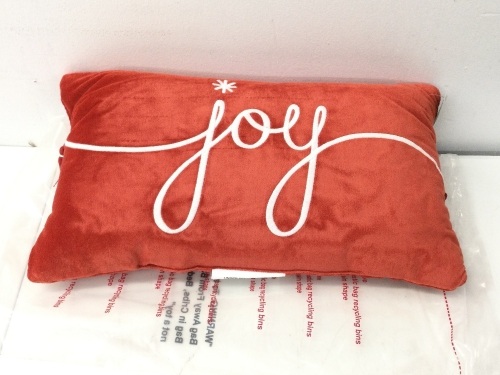 JOY HOLIDAY PILLOWS,APPEARS NEW***RED - Lot 101