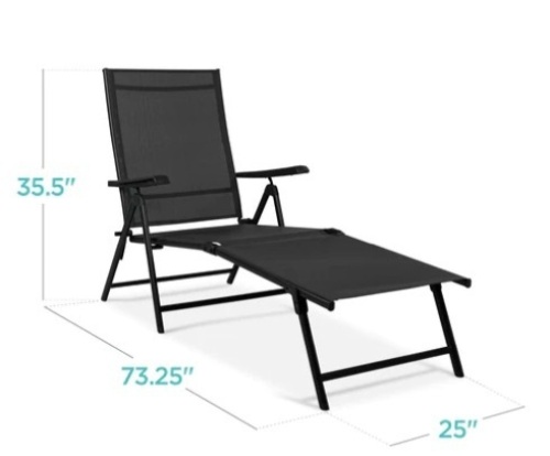 Outdoor Patio Chaise Recliner Lounge Chairs w/ Rust-Resistant Frame,APPEARS NEW - Lot 56