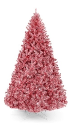 Pink Artificial Tinsel Christmas Tree w/ Foldable Stand,APPEARS NEW - Lot 66