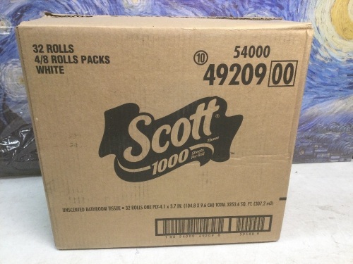 Scott 1000 Sheets Per Roll Bathroom Tissue, 32 Rolls - New - Lot 205