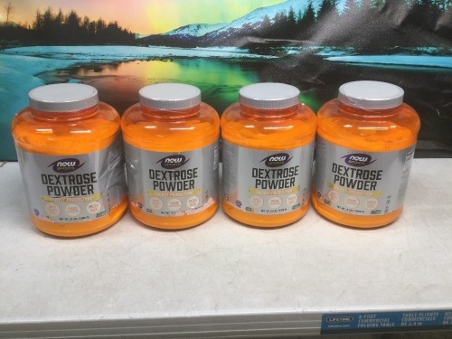 Lot of (4) NOW Sports Nutrition, Dextrose Powder, Energy Production, 10-Pound - New/Unopened  - Lot 252