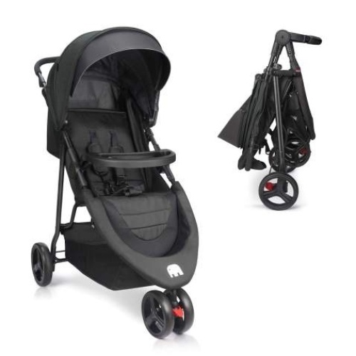 Meinkind Foldable 3-Wheel Jogger Baby Stroller with Canopy, Snack Tray, 5-Point Safety Belt, and Storage Basket - Appears New - Lot 279