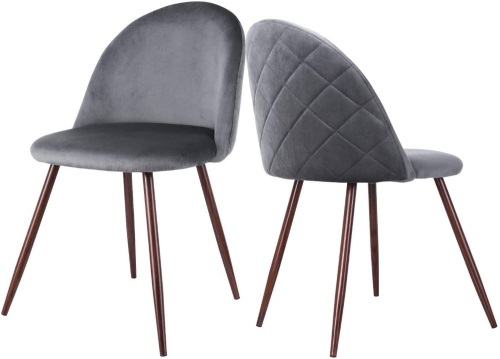 Lot of (3) HOMECHO Modern Velvet Dining Chairs, Set of 2 - Appear New in Damged Boxes - Lot 337