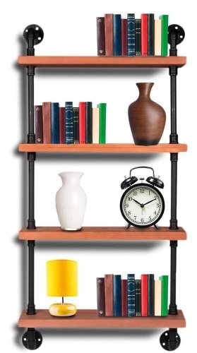 BDOT Industrial Pipe Shelves with Wood,  4 Tier - Appears New  - Lot 539
