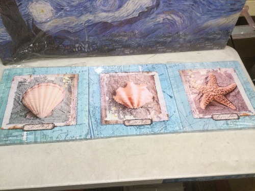 Starfish Sea Shell 3 Pc Canvas Art - Appears New  - Lot 548