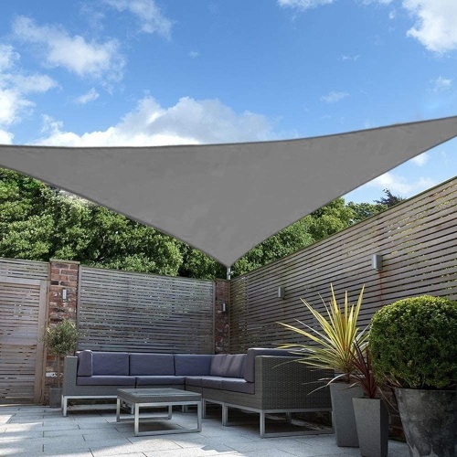 Shade&Beyond 16' x 16' x 16' Sun Shade Sail Triangle Canopy Dark Grey - Appears New - Lot 580