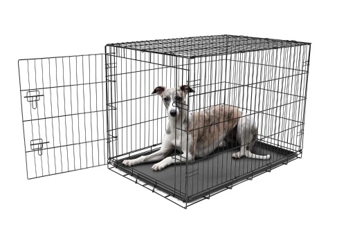 Carlson Pet Products Secure and Foldable Single Door Large Metal Dog Crate, 42" x 28" x 30" - Appears New  - Lot 596