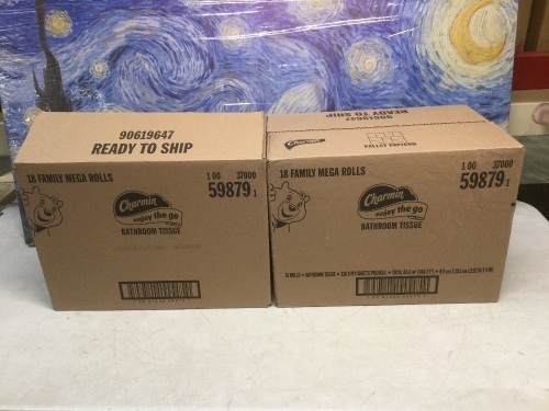 Lot of (2) Charmin Bathroom Tissue, 18 Family Mega Rolls - New  - Lot 603