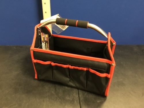 HAUTMEC 8 Pockets Wide Mouth Open Top Tool Tote Bag with Center Tray for Hardware Parts, TB0001 - Appears New  - Lot 624