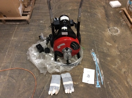 Vevor Sewer Snake Drain Cleaning Machine for 1" - 4" Pipes - Powers On, Spins, Not Tested Further, Does Not Include Attachments - Lot 756