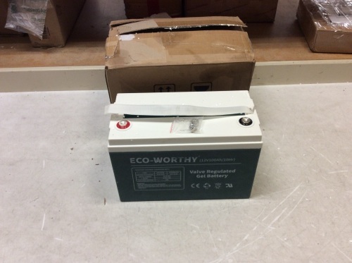 ECO-Worthy Valve Regulated Gel Battery 12V100Ah/10Hr - Unknown Condition  - Lot 771