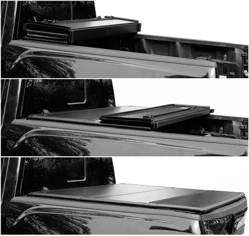Hard Tri Fold Truck Bed Tonneau Cover Compatible With '16-21 Toyota Tacoma - Appears New  - Lot 790