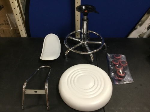 Round Rolling Stool with Backrest - E-Comm Return, Appears New  - Lot 808
