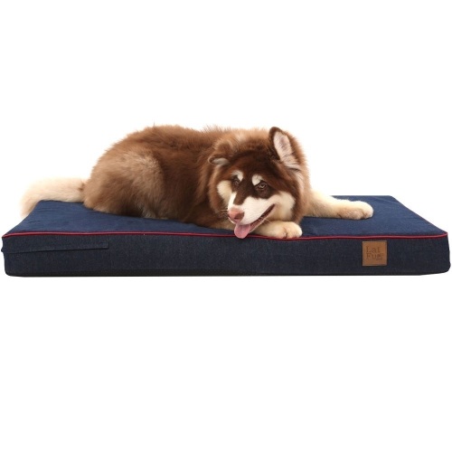 LaiFug Orthopedic Memory Foam Large Pet Bed, Blue Denim - Appears New   - Lot 813
