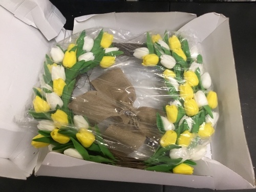 Lot of (2) 20" Artificial Spring Wreath - Appears New  - Lot 835