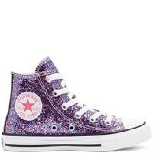 Converse Glitter Chuck Taylor All Star High Tops, Juniors 13 - Appear New - Lot 849