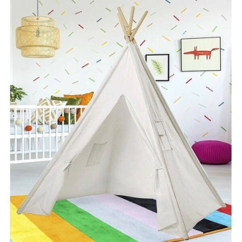 Lot of (3) Pep Step Kids Teepee Play Tents, White - Appear New   - Lot 859
