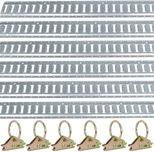 Pallet of Trekassy 6 E-Track Tie-Down Rail Kit, 5ft Horizontal E Track Rails and 6 Steel O-Ring Anchors for Truck Bed, Trailers.  - Lot 682
