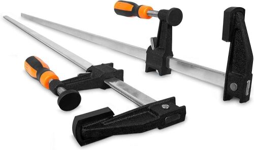 Lot of (6) WEN 10236F2 Quick-Adjust 36-Inch Steel Bar Clamps with 2.5-Inch Throat and Micro-Adjustment Handle, Two Pack