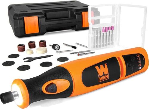 WEN 23072 Variable Speed Lithium-Ion Cordless Rotary Tool Kit with 24-Piece Accessory Set, Charger, Carrying Case & WEN 230151A 150-Piece Rotary Tool Accessory Kit, Carrying Case 