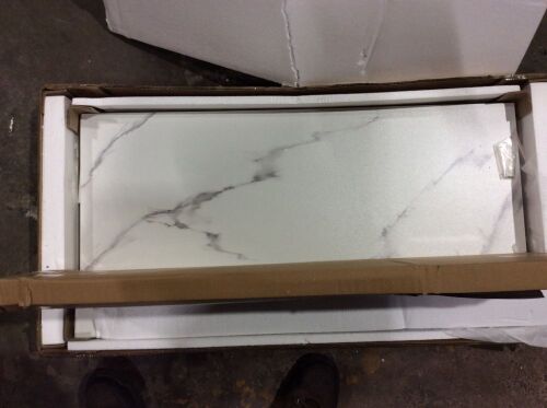 Faux Marble Writing Desk with Hairpin Legs 