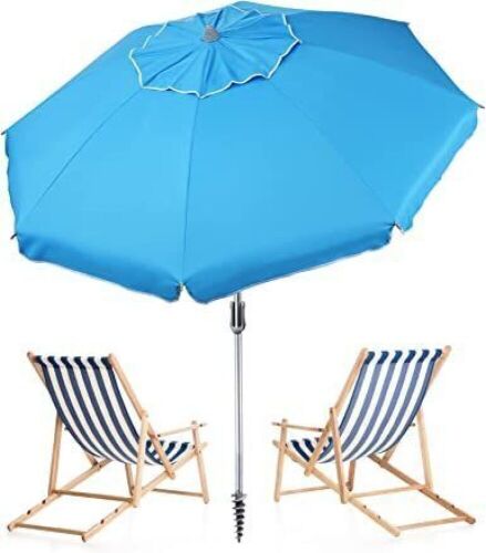 Keten 6.5ft Beach Umbrella for Sand with Sand Anchor & Tilt Mechanism - Lot 949