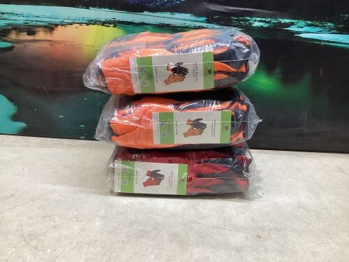 Lot of ACKTRA Latex Coated Nylon Safety Work Gloves 