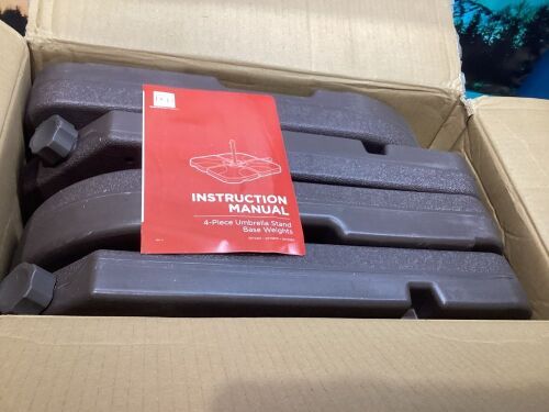 4-Piece Cantilever Offset Patio Umbrella Stand Square Base Plate Set - Lot 1102