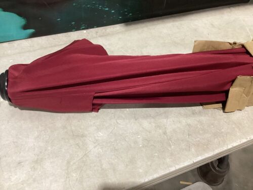 9ft Steel Half Patio Umbrella w/ 5 Ribs, Crank Mechanism, UV- and Water-Resistant Fabric - Lot 1103