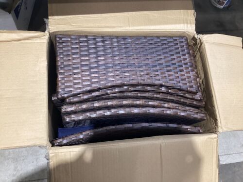 3-Piece Outdoor Patio Wicker Bistro Set w/ Side Storage Table