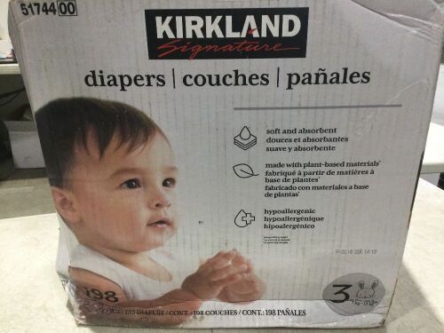 Kirkland Signature Diapers, Size 3, 198 ct