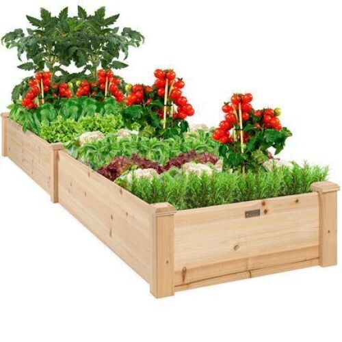 8x2ft Wooden Raised Garden Bed Planter for Garden, Lawn, Yard - Lot 713