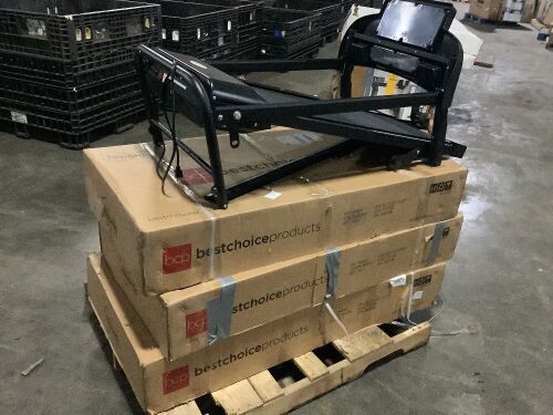 Lot of (4) Folding Treadmill with Manual Incline, Wireless Bluetooth Speakers, LCD Screen, Shock-Absorbent Running Deck, Device Holder 