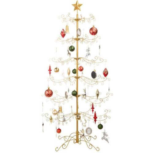 Wrought Iron Christmas Tree Ornament Display w/ Easy Assembly, Stand - 6ft