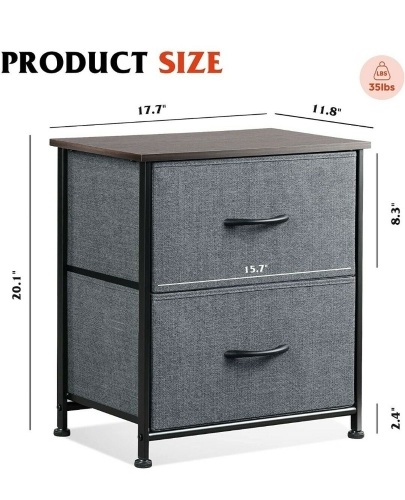 WLive , ASNG017, Fabric 2 Drawer Storage Cabinet, Like New, Retail - $39.99 - Lot 7
